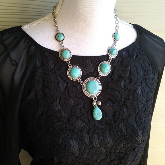 Coldwater Creek Black Lace Dress Sheer Sleeve 14 - Picture 4 of 8